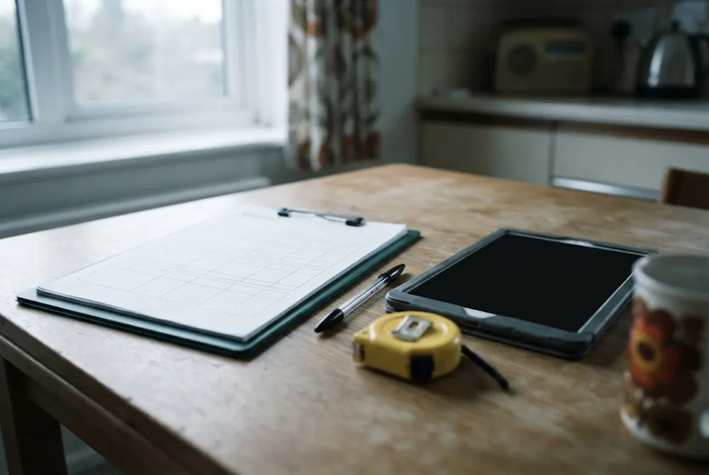 Survey report on a clipboard
